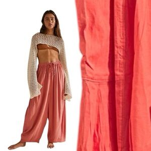 FREE PEOPLE Quinn Pants in aged coral size large